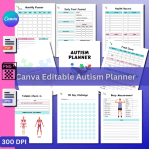 canva editable Autism planner-ubuydigitals.com