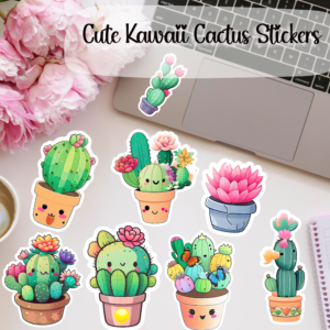 Cute Kawaii Cactus Stickers-ubuydigitals.com