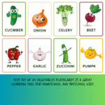 nteractive Colorful Vegetable Flashcards for Early Learners-ubuydigitals.com