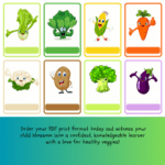 nteractive Colorful Vegetable Flashcards for Early Learners-ubuydigitals.com
