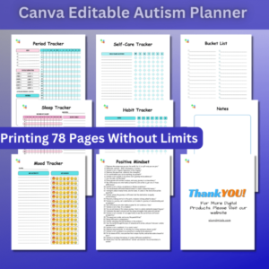 canva editable Autism planner-ubuydigitals.com