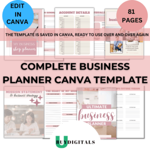 Complete Business Planner Canva Template-ubuydigitals.com