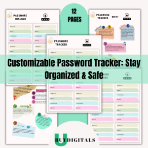 Customizable Password Tracker: Stay Organized & Safe-ubuydigitals.com Customizable Password Tracker: Stay Organized & Safe-ubuydigitals.com