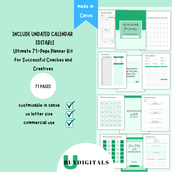 Ultimate 71-Page Planner Kit for Successful Coaches and Creatives-ubuydigitals.com